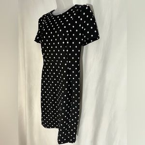Calvin Klein size 10 dress, very dark gray with polka dots